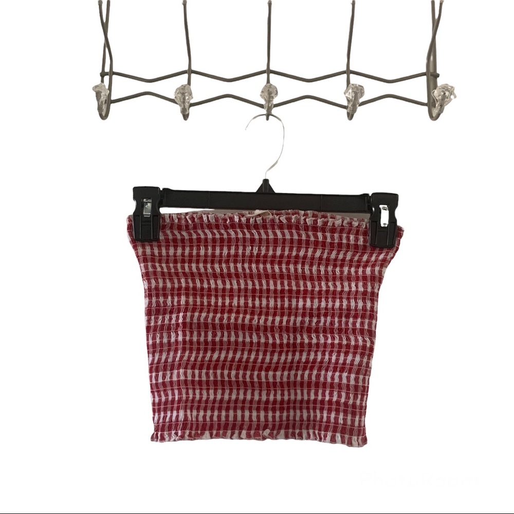 Red & white tube top
